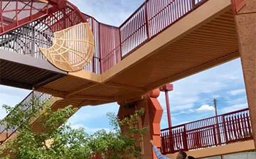 Pedestrian bridge and metal bridge painting in Gilbert, AZ