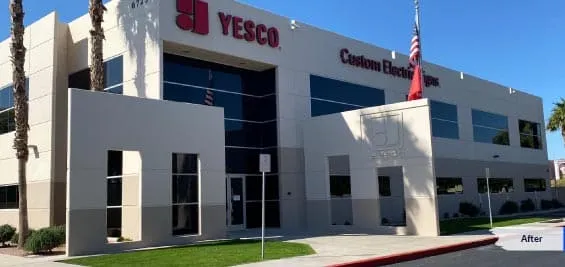 Commercial exterior after painting