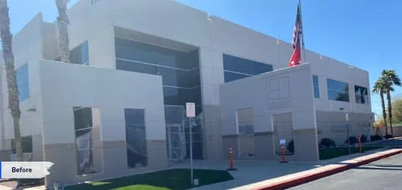 Commercial exterior before painting