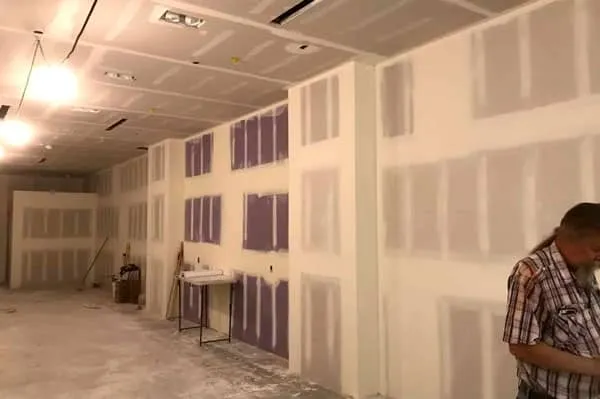 Commercial interior before painting