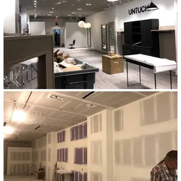 before and after painted facility