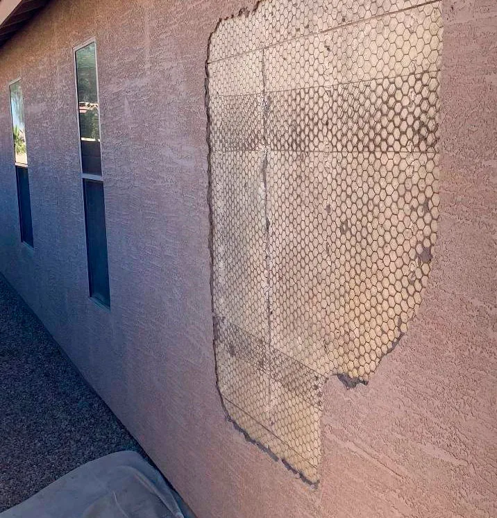 Drywall before repair