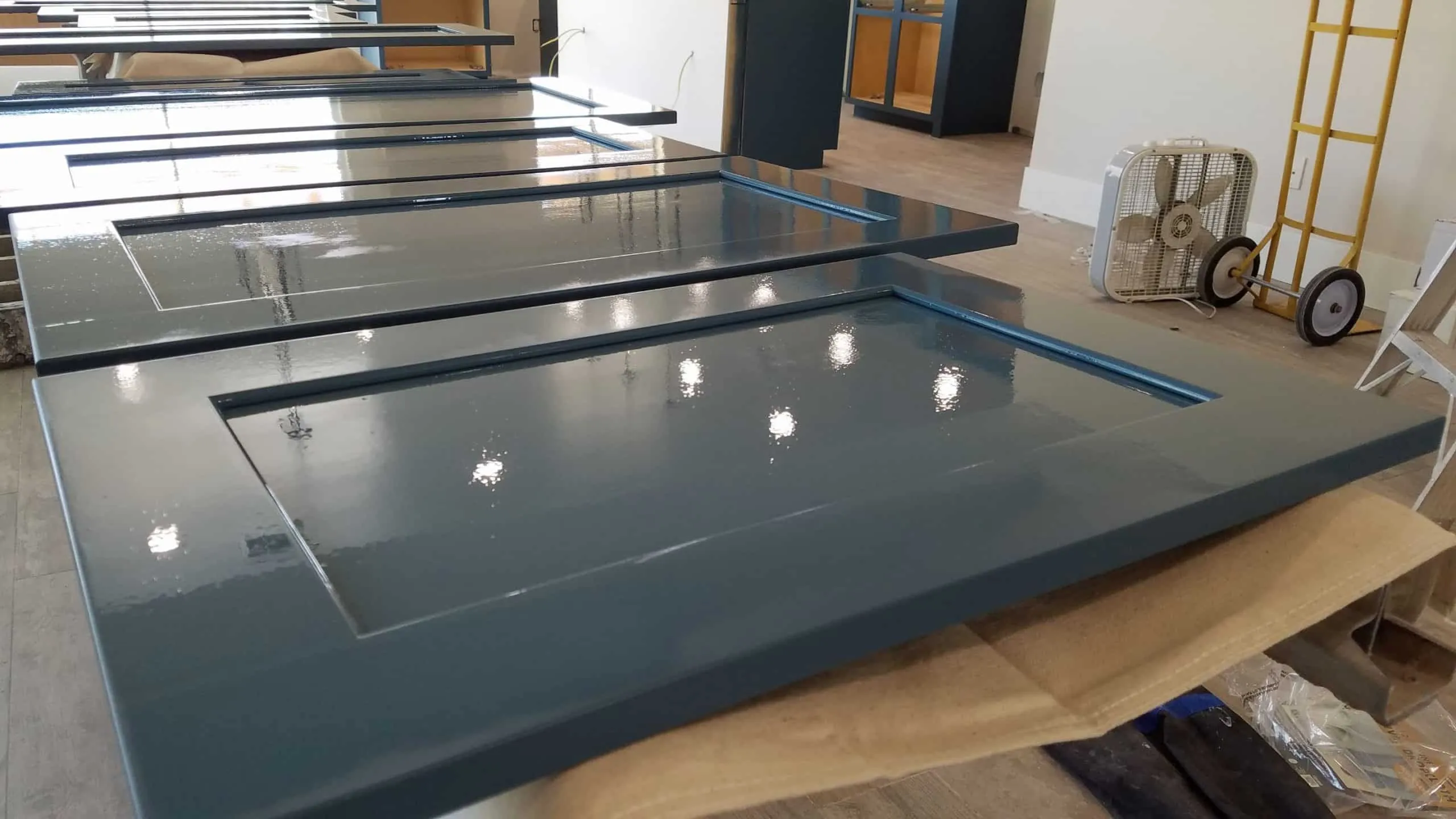 drying painted cabinet doors