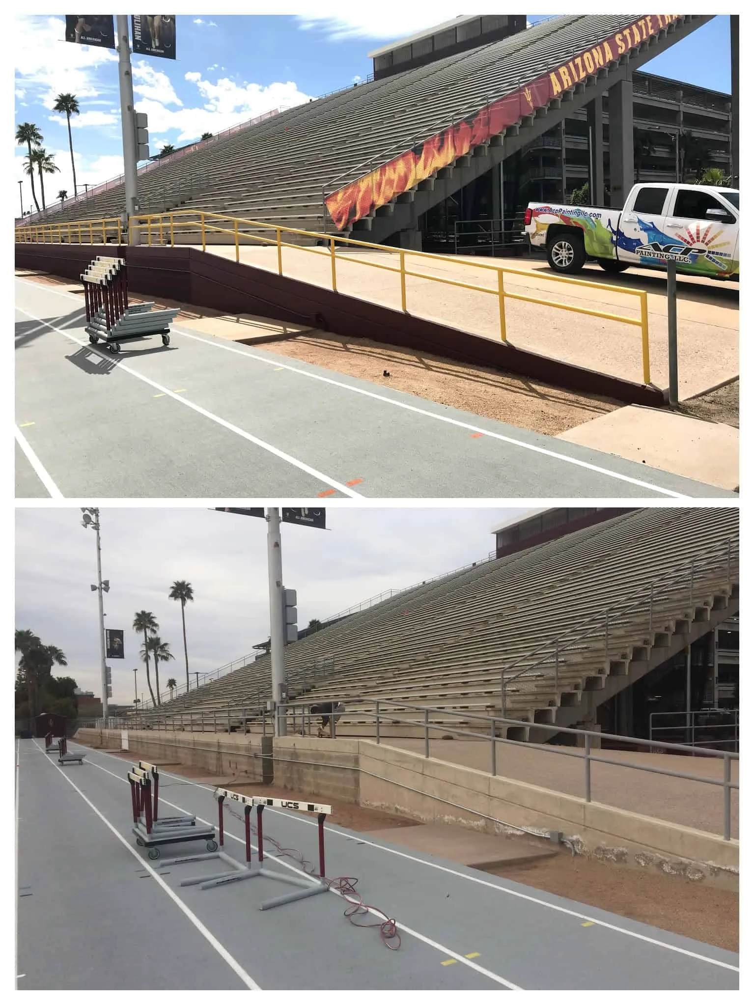 Commercial painting before and after collage