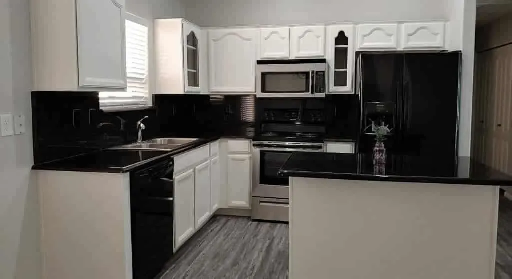 black and white kitchen cabinets