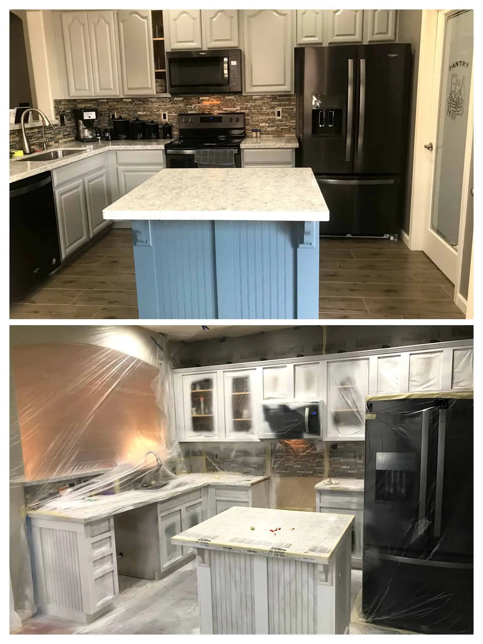 furniture protection while painting kitchen cabinets