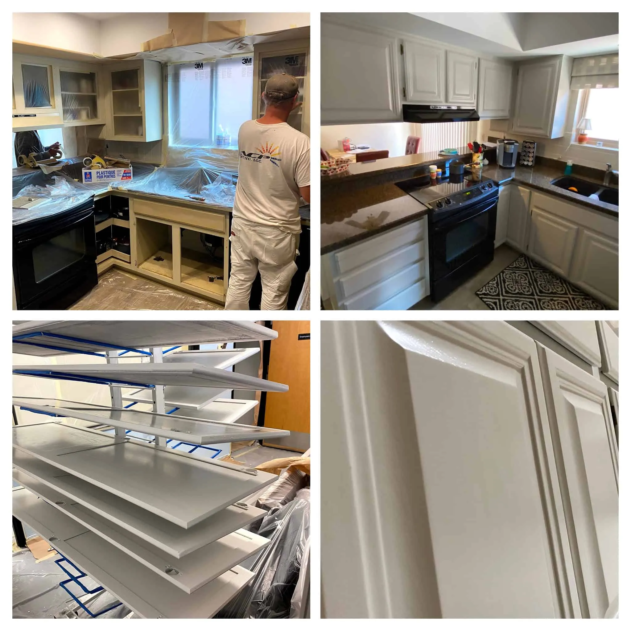 white cabinet collage