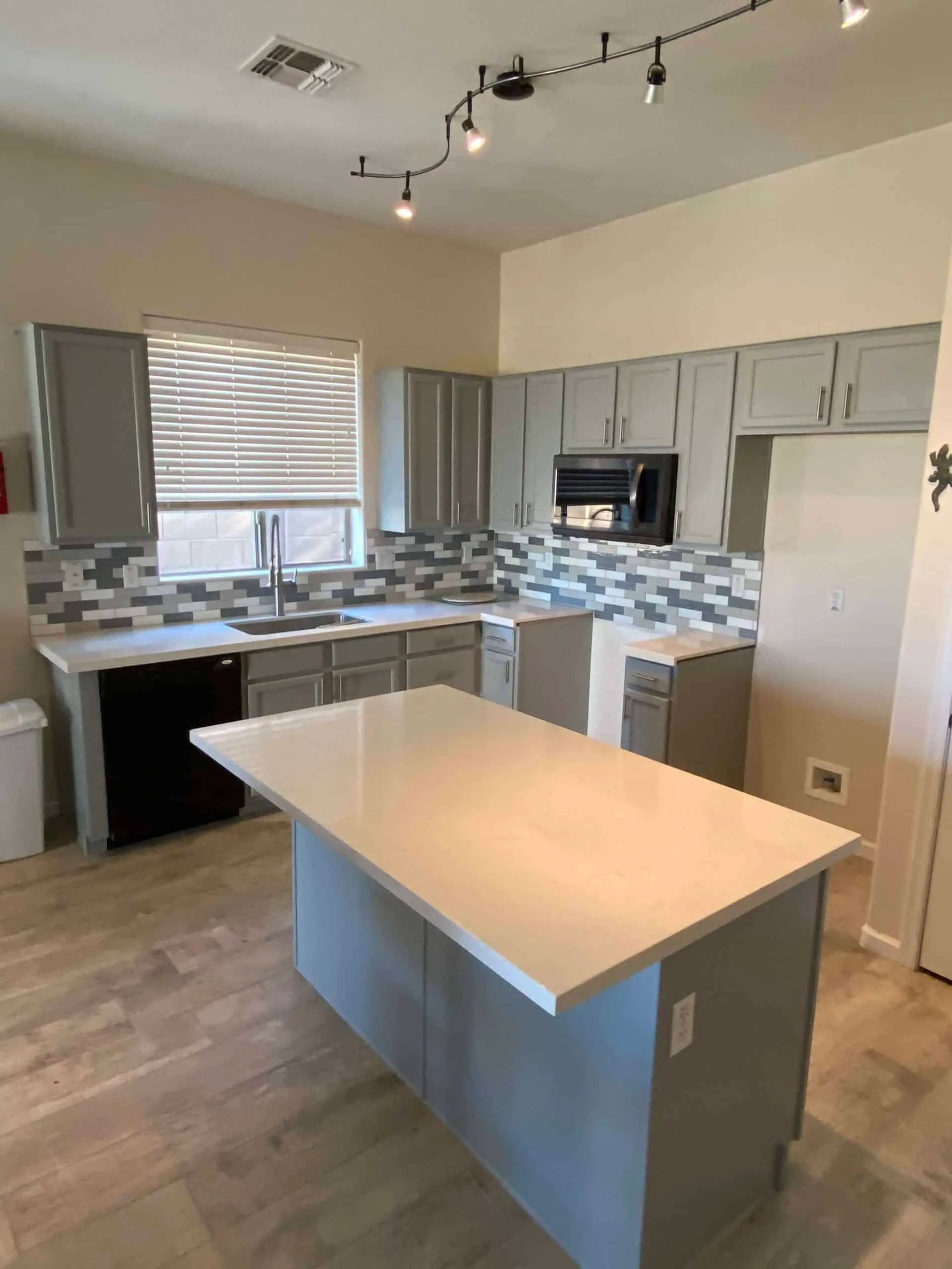 light gray painted kitchen