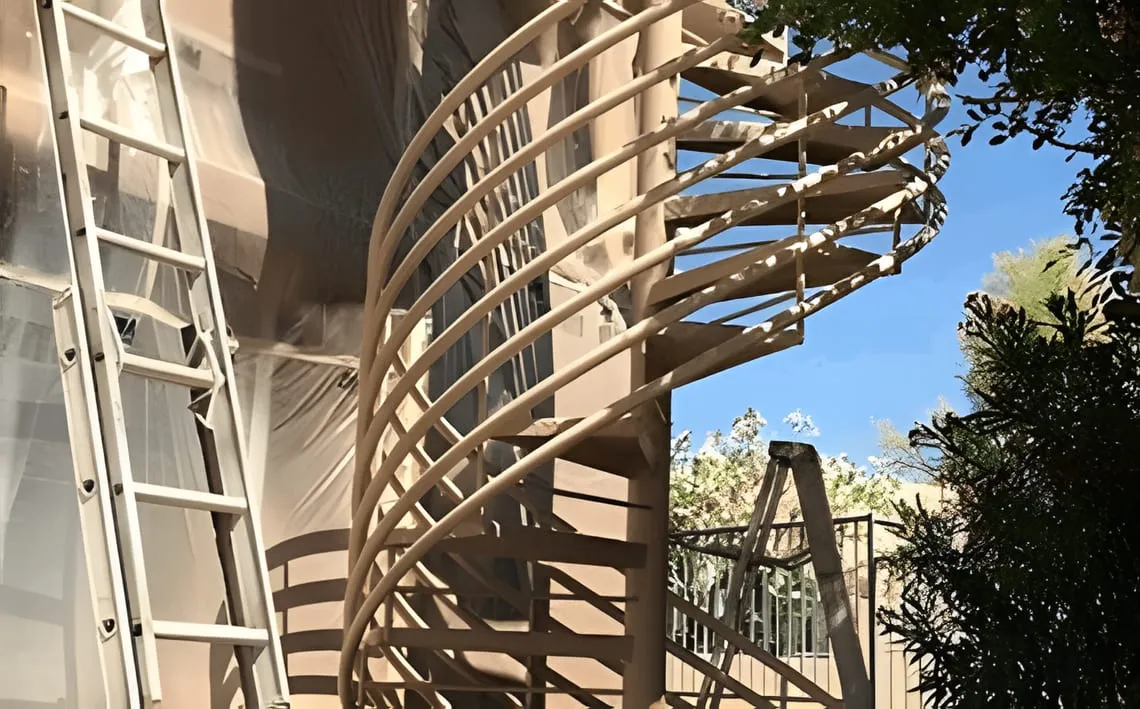 Metal stair and spiral stair painting in Queen Creek