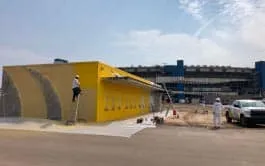 Commercial painting services on an exterior wall