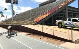 Commercial painting services on bleachers