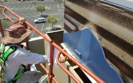 Commercial painting services on a shopping center