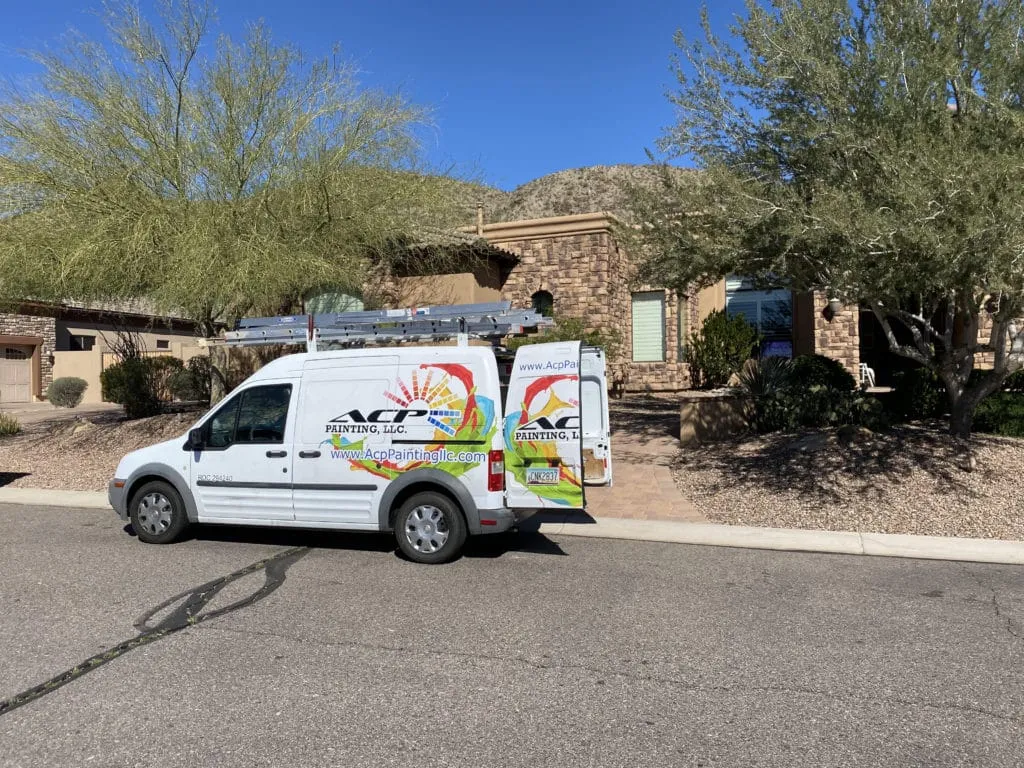ACP Painting van in front of an Ahwatukee home